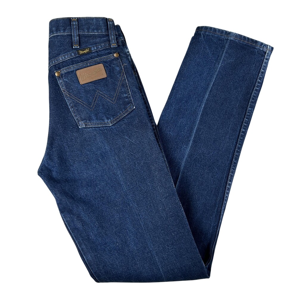 Vtg Wrangler Cowboy Cut Jeans Mens 28x36 Medium Wash Denim USA Zip Fly 13MWZ 80s
